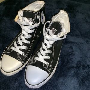 Black and white High top converse